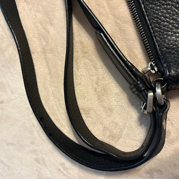 ColeHahn Black Pebbled Leather Crossbody Bag with Dual Zip Front - Picture 8 of 8